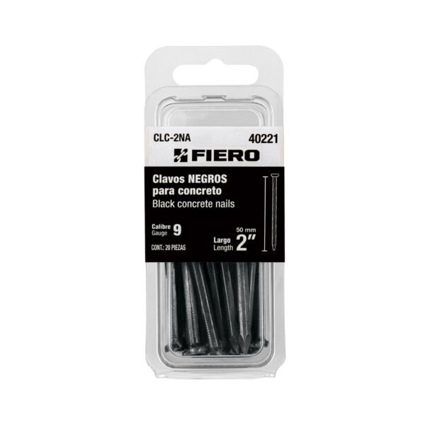 Blíster con 20 clavos negros para concreto 2", FIERO
