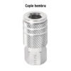 Cople rápido de acero, hembra, cuerda 1/4" NPT, PRETUL