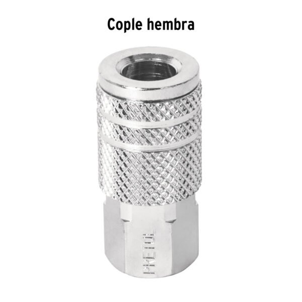 Cople rápido de acero, hembra, cuerda 1/4" NPT, PRETUL