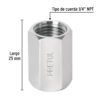 Cople de acero, hembra-hembra, cuerda 1/4" NPT, PRETUL