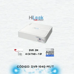DVR 4 Canales TurboHD + 1 Canal IP / 2 Megapixel (1080p) Lite / [Audio Bidireccional] / Acusense Lite (Busqueda Inteligente Personas Vehiculos) / 1 Bahia de Disco Duro / H.265+ / Salida de Vídeo Full HD