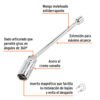D-3826-BE10+FC1 Dado p/bujías cuadro 3/8" articulado 13/16", extensión 10"