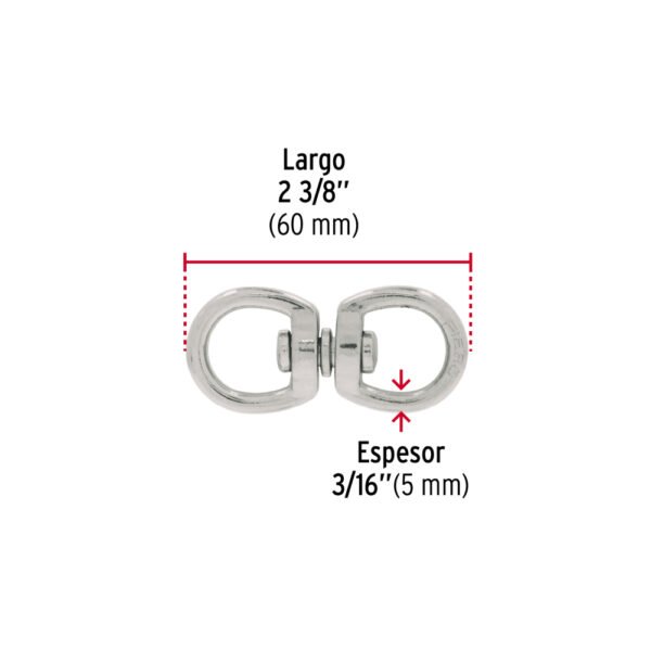 Destorcedor metálico de 3/16", FIERO