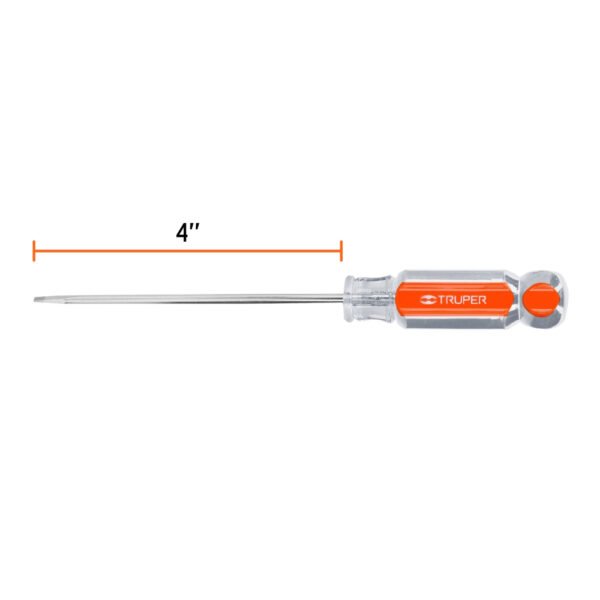 Desarmador cabinet 1/8" x 4" mango de acetato, TRUPER