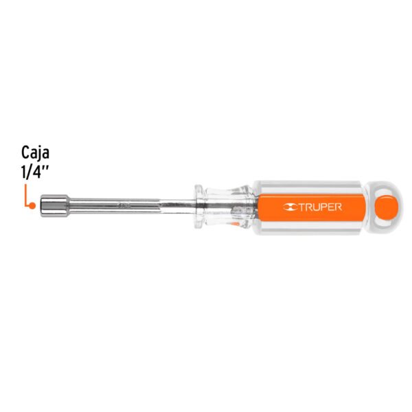 Desarmador de caja 1/4" mango de acetato, TRUPER