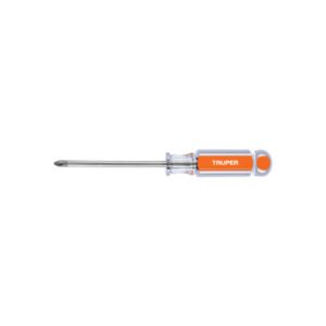 Desarmador de cruz 1/4" x 4" mango de acetato, TRUPER