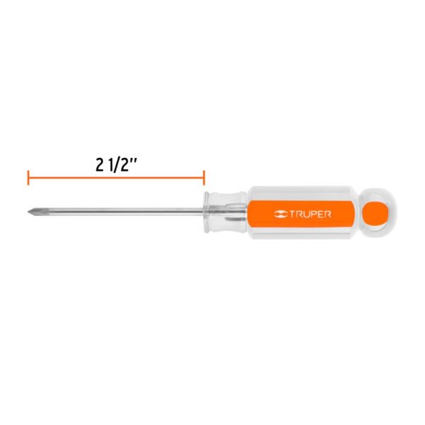 Desarmador de cruz 1/8" x 2-1/2" mango de acetato, TRUPER
