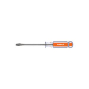 Desarmador plano 1/4" x 4" mango de acetato, TRUPER