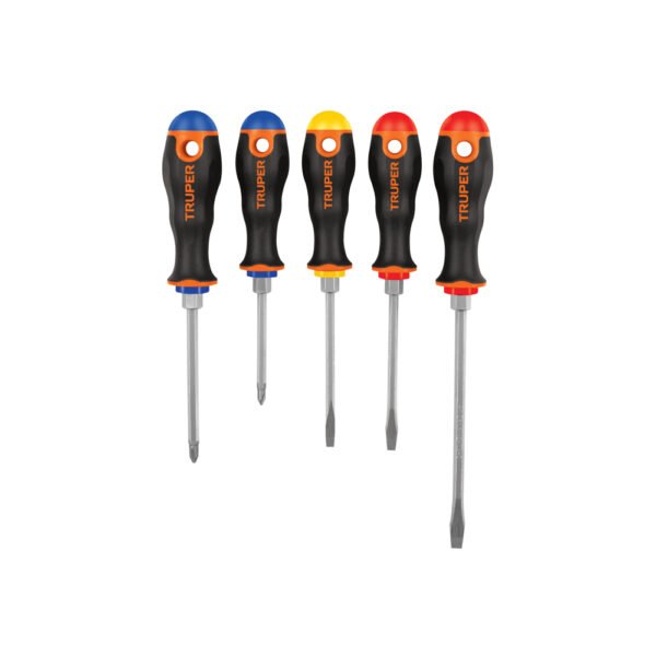 DTJ-5B Juego de 5 desarmadores mango Comfort Grip, TRUPER