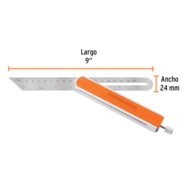 EFT-9X+FC2 Escuadra 9" falsa de acero inox mango de aluminio, EXPERT