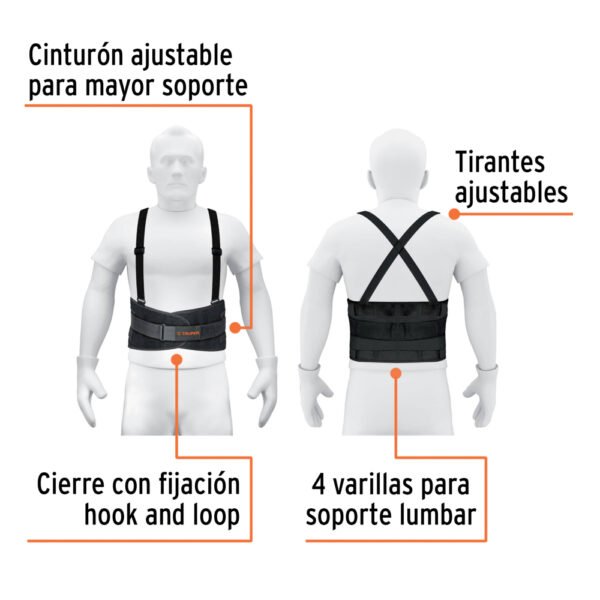 FAJA-XLX+FC1 Faja lumbar con tercer cinturón, talla XG, TRUPER
