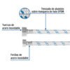 FWC-35+FC1 Manguera p/WC, aluminio, 1/2" x 7/8", 35 cm, FOSET