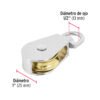 Garrucha metálica para noria de 1", FIERO