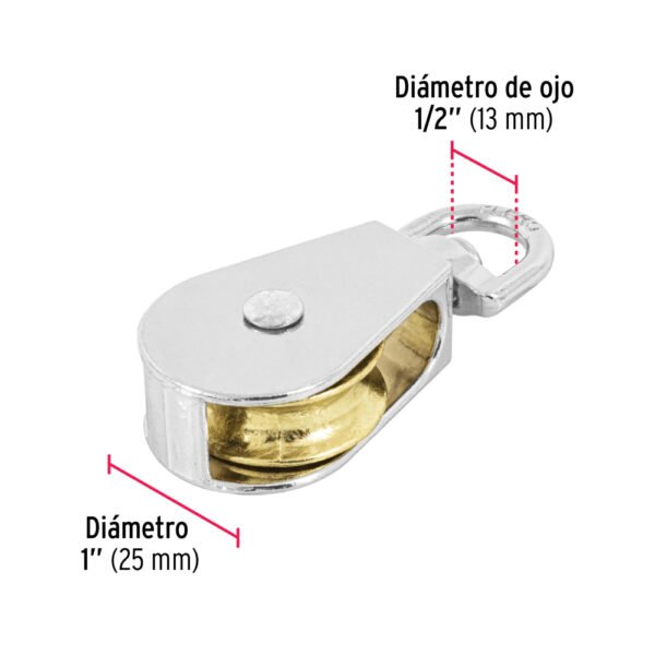 Garrucha metálica para noria de 1", FIERO