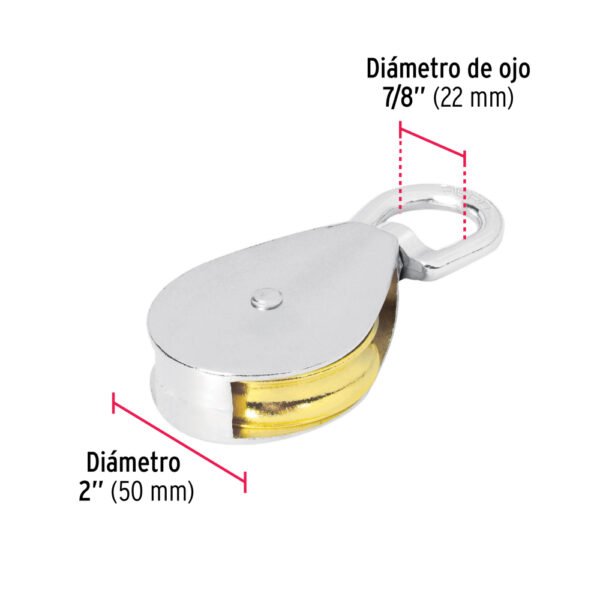 Garrucha metálica para noria de 2", FIERO