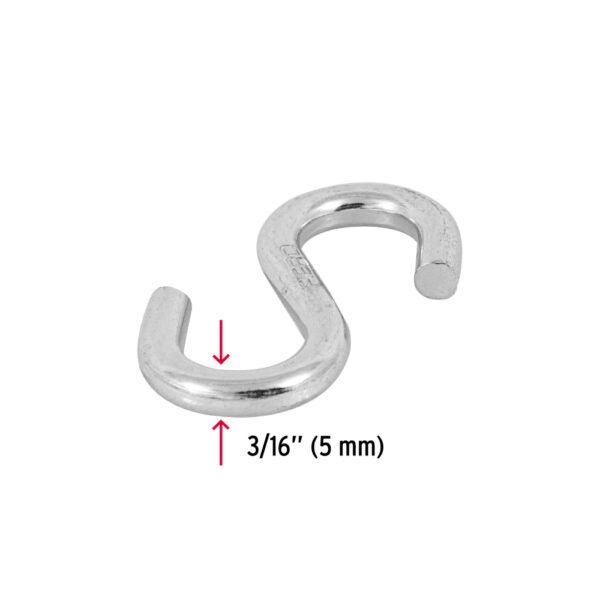 Gancho "S" de 3/16" de acero para cable, FIERO