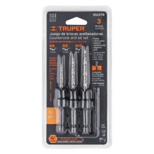 Juego de 3 brocas avellanadoras, TRUPER