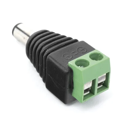 JR52-AD-1-p Adaptador Macho Tipo Jack de 3.5 mm Polarizado de 12 Vcc / Terminales Tipo Tornillo / Polarizado (+/-) / Ideal para Cámaras de Video Vigilancia.