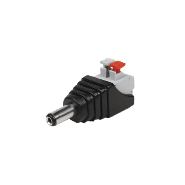 Adaptador tipo Jack de 3.5 mm Macho Polarizado de 12 Vcc con Terminales de Presión.