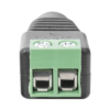 JR53-FRENTE-p Adaptador Hembra Tipo Jack de 3.5 mm polarizado de 12 Vcc / Terminales Tipo Tornillo / Polarizado (+/-) / Ideal para Cámaras de Video Vigilancia.