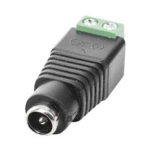 Adaptador Hembra Tipo Jack de 3.5 mm polarizado de 12 Vcc / Terminales Tipo Tornillo / Polarizado (+/-) / Ideal para Cámaras de Video Vigilancia.