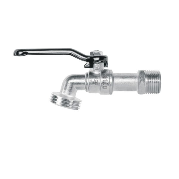 Llave de esfera de zinc 1/2", 110 g, s/adaptador, BASIC