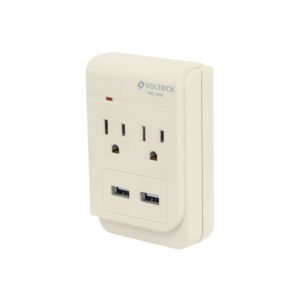 MUL-230U Multicontacto, 2 entradas y 2 entradas USB, 2 polos + tierra