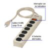 MUL-660+FC1 Multicontacto 14 AWG 6 entradas supresor de picos 600 joules