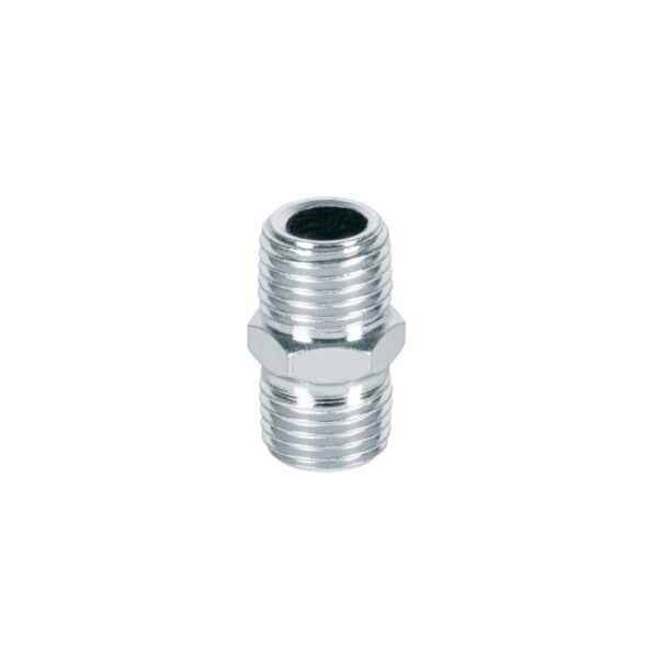 Niple de acero, macho-macho, cuerda 1/4" NPT, PRETUL