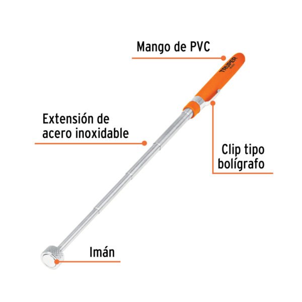 Imán extensible de acero inoxidable, 3.6 kg, TRUPER