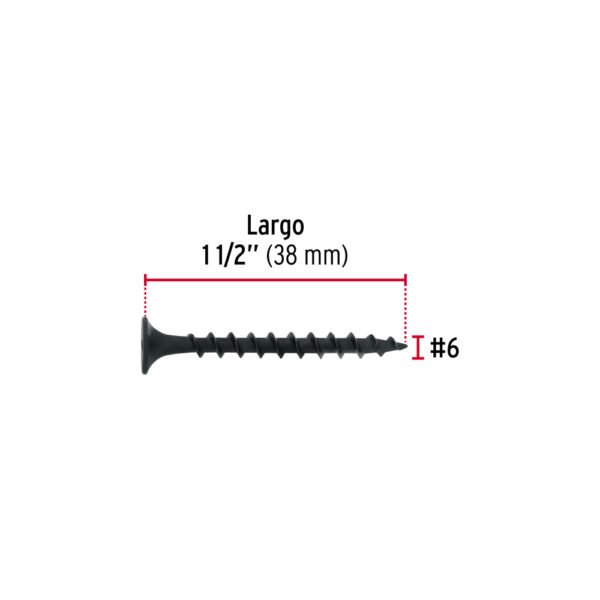 Blíster 16 pijas 6 x 1-1/2"cabeza plana phillips multiusos