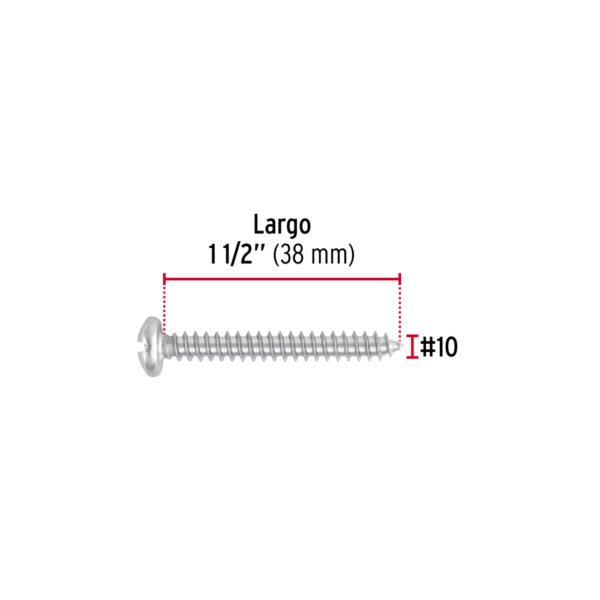 Blíster con 8 pijas para lámina, #10 x 1-1/2", FIERO