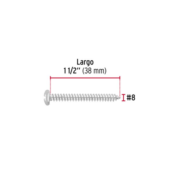 Blíster con 10 pijas para lámina, #8 x 1-1/2", FIERO