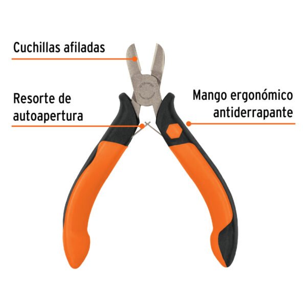 PM-CD4+FC1 Mini pinza de corte diagonal 4" mango Comfort Grip, TRUPER