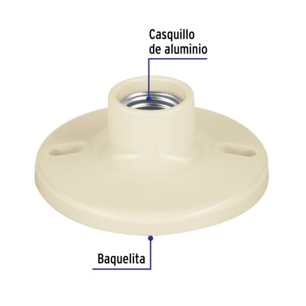 Portalámpara 4" de baquelita, VOLTECK