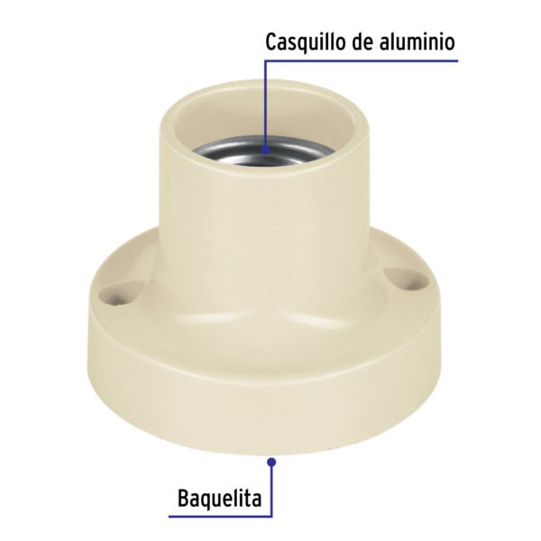 Portalámpara de baquelita, 2-1/4", VOLTECK
