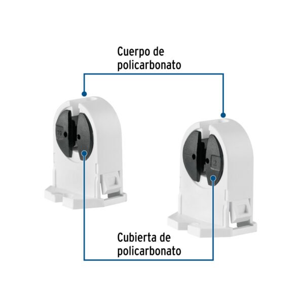 Bolsa 2 pz portalámparas p/tubo LED y fluorescente, base G5