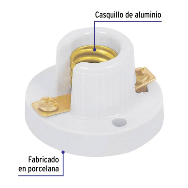 Portalámpara de porcelana para candil, VOLTECK