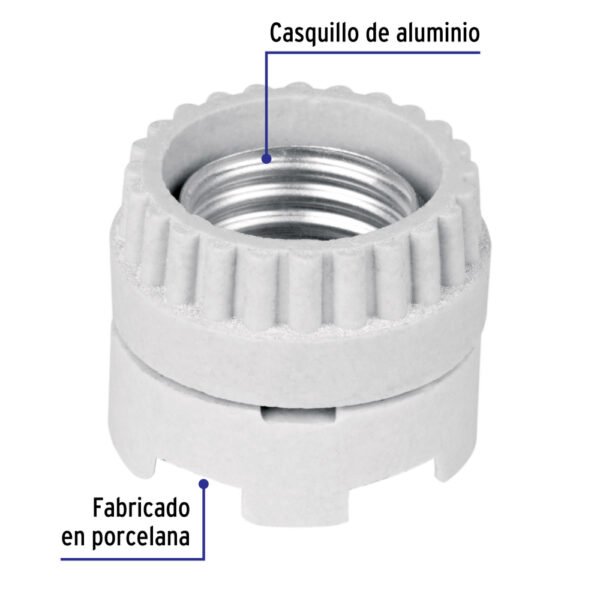 Portalámpara de porcelana, tipo anuncio, VOLTECK