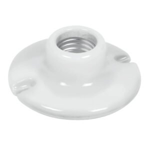 Portalámpara de porcelana, 3-1/2", redonda, VOLTECK