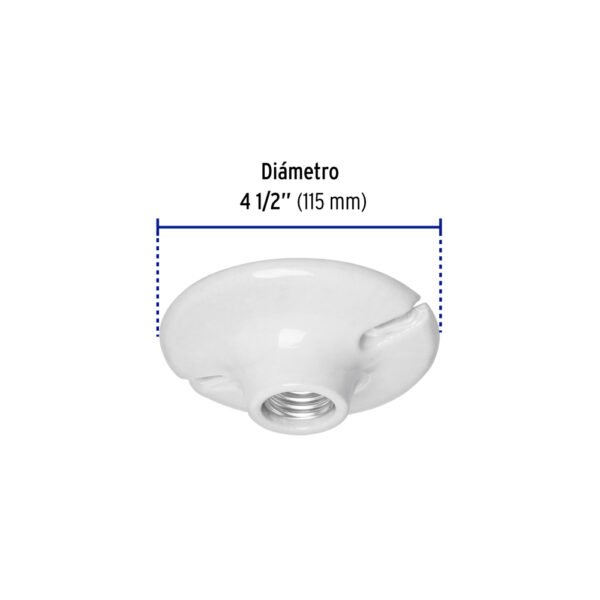 Portalámpara de porcelana, 4-1/2", redonda, VOLTECK