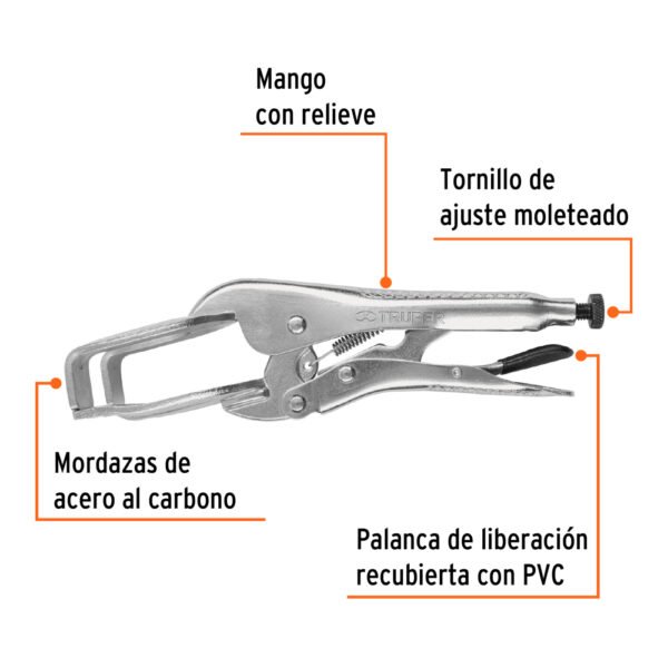PPS-9R+FC1 Pinza de presión 9" soldadora, TRUPER