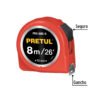 Flexómetro rojo 8 m cinta 25 mm, en tarjeta, PRETUL