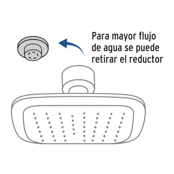 Regadera cuadrada 8", ABS, sin brazo, cromo, AERO