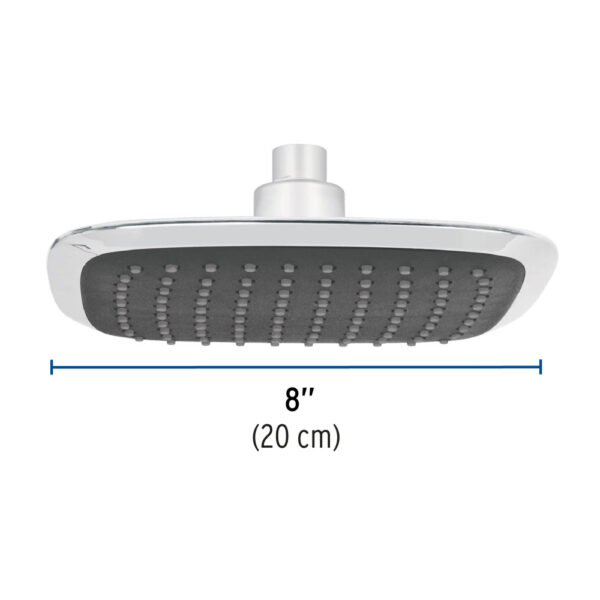 Regadera cuadrada 8", ABS, sin brazo, cromo, AERO