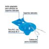 Sapo 2" para WC, PVC azul, cadena plástica, FOSET BASIC
