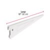 Ménsula plana blanca para cremallera doble, 32cm, FIERO