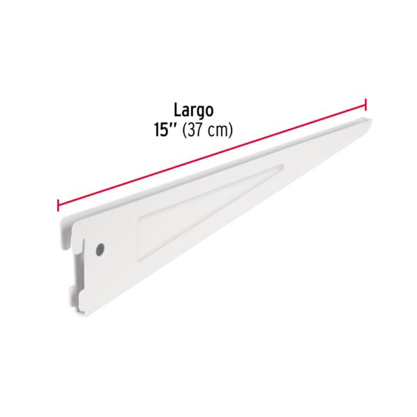 Ménsula plana blanca para cremallera doble, 37cm, FIERO