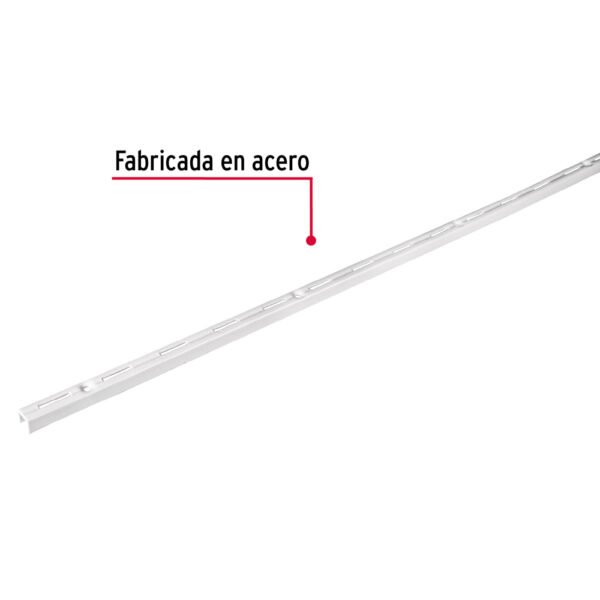 Cremallera sencilla blanca para ménsulas planas, 1m, FIERO