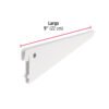 Ménsula plana blanca para cremallera doble, 22cm, FIERO